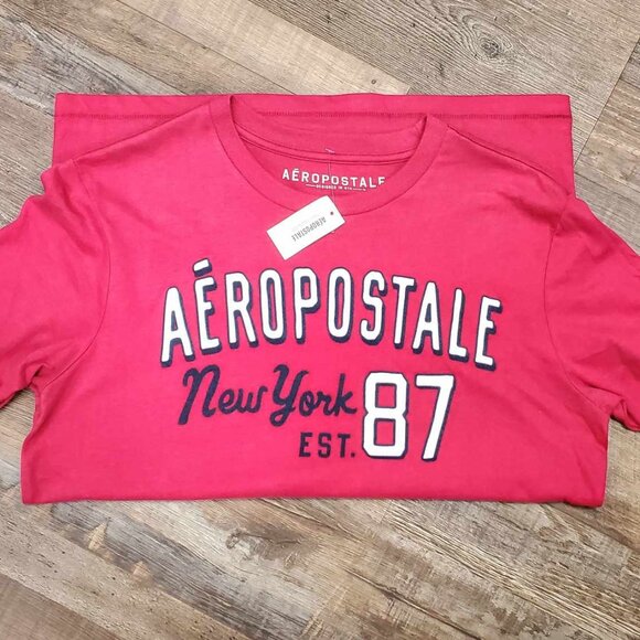 NWT Aeropostale Red / White Men T Shirt size SMALL Orig$40+Tax - Picture 3 of 3